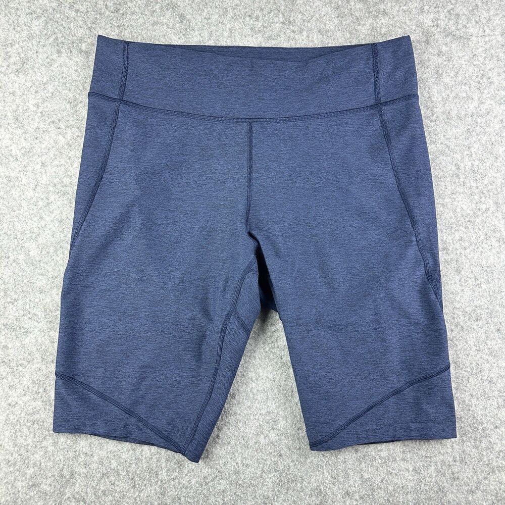 Outdoor Voices Double Time 10" Bike Shorts Womens XL Blue Athletic Stretch Gym